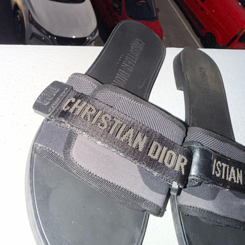Dior Black Logo Slide Sandals - Picture 2 of 6